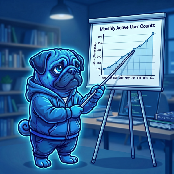 Blue Pug mascot planning for scalability